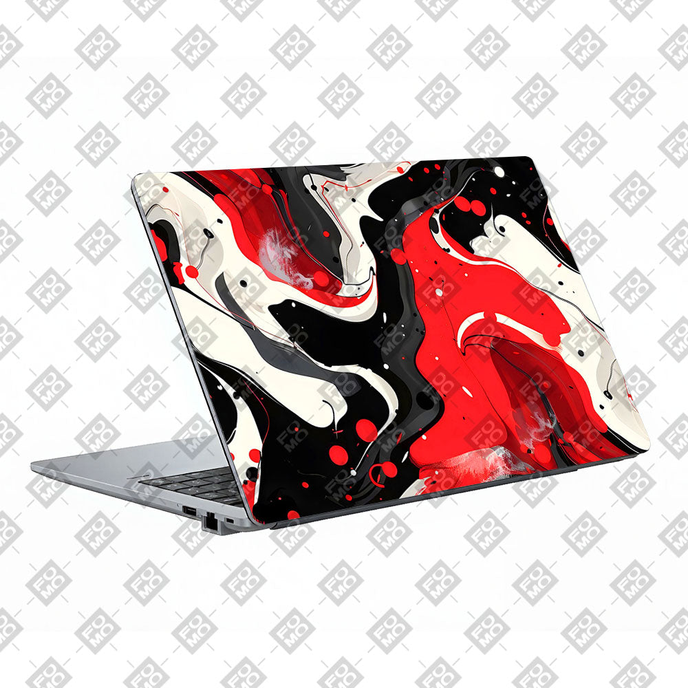 Red and White Paint Swirls Asus ExpertBook P1503 Laptop Skin