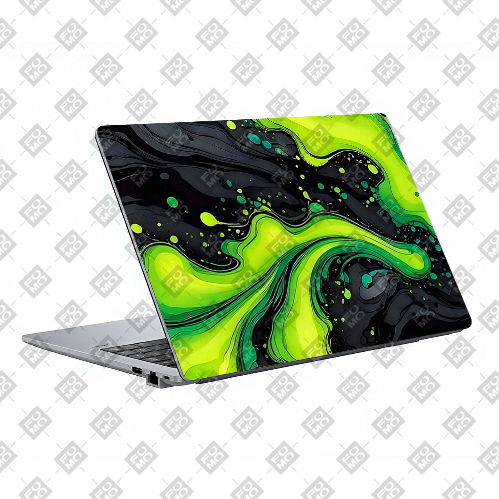Neon Green Paint Swirls Asus ExpertBook P1503 Laptop Skin