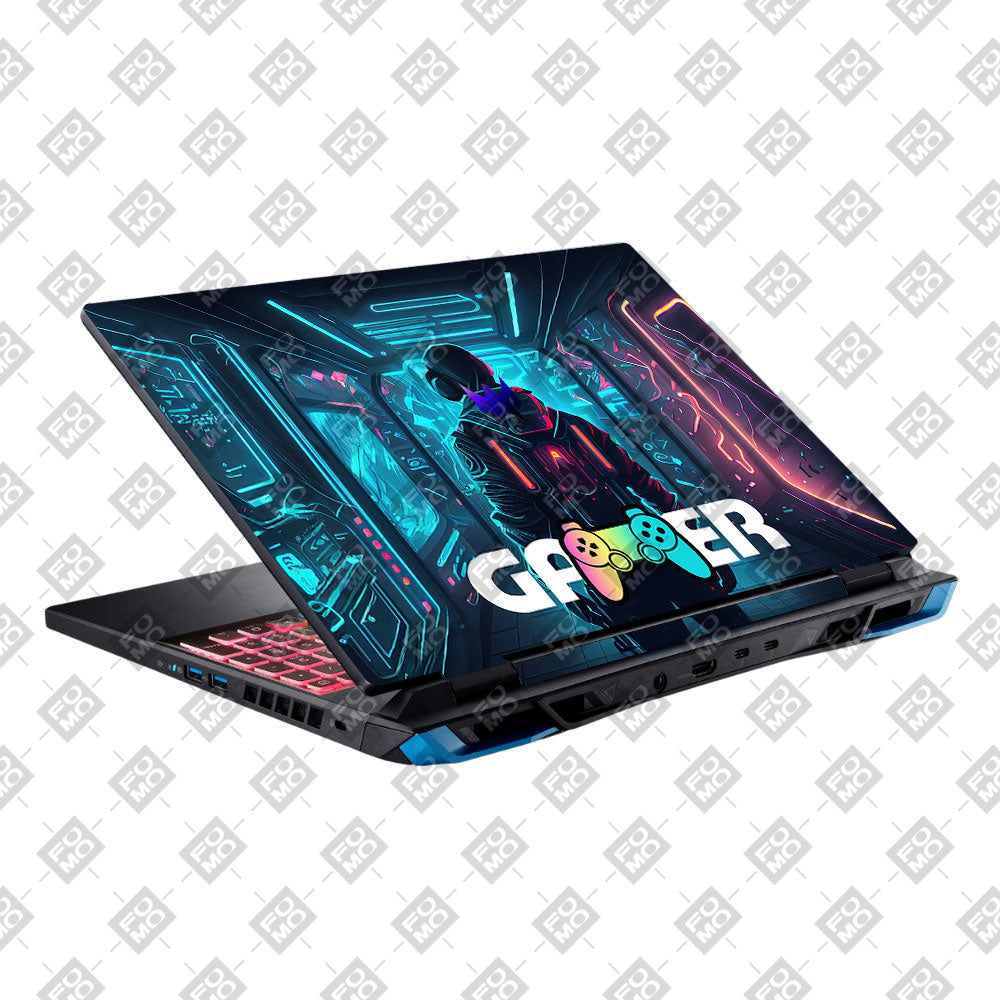 Gamer in Glowing Background Gaming Acer Predator Helios Neo 16 N22Q22B Laptop Skin