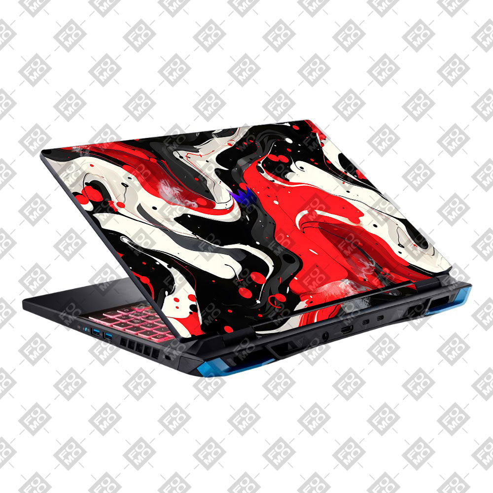 Red and White Paint Swirls Acer Predator Helios Neo 16 N22Q22B Laptop Skin