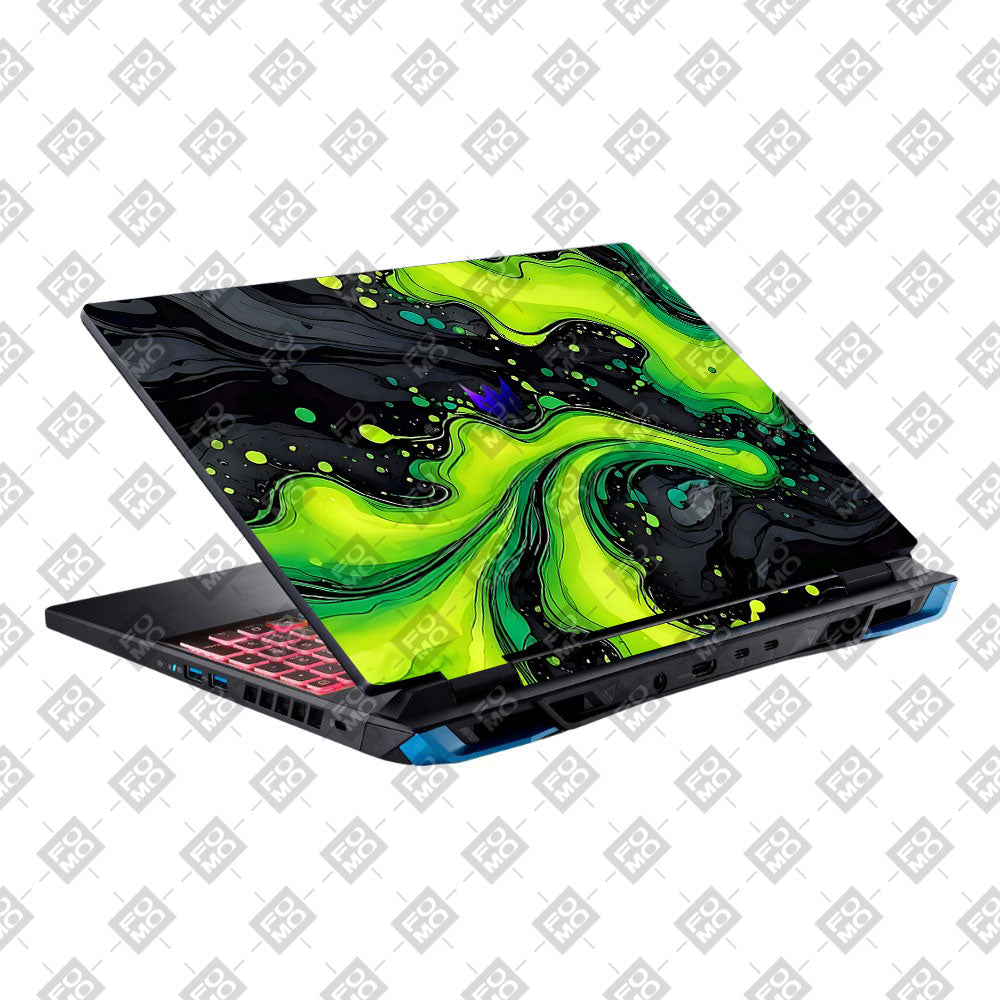 Neon Green Paint Swirls Acer Predator Helios Neo 16 N22Q22B Laptop Skin