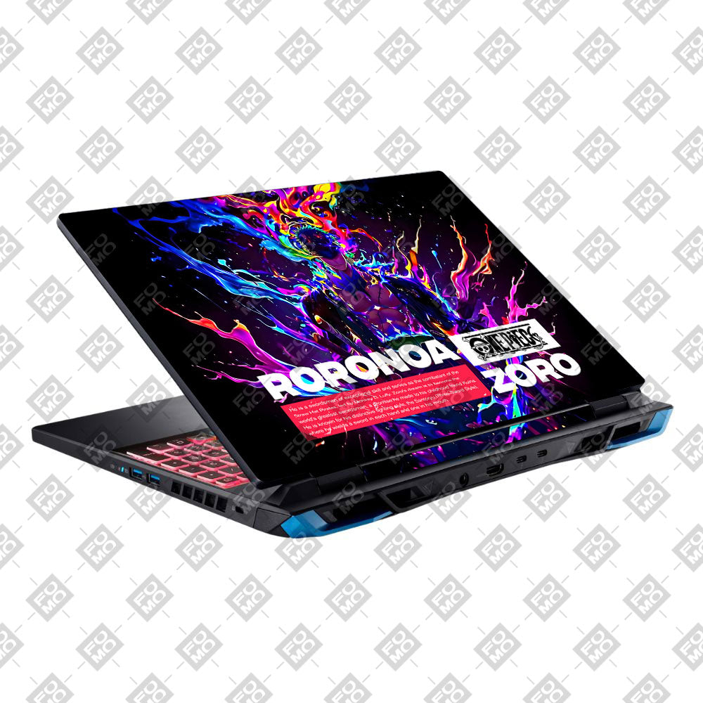 Zoro with Neon Flames Acer Predator Helios Neo 16 N22Q22B Laptop Skin