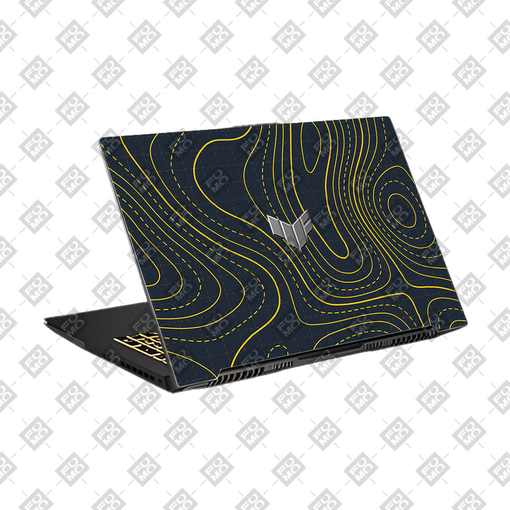 Yellow Contour Lines Asus TUF Gaming F17 FX707Z Laptop Skin