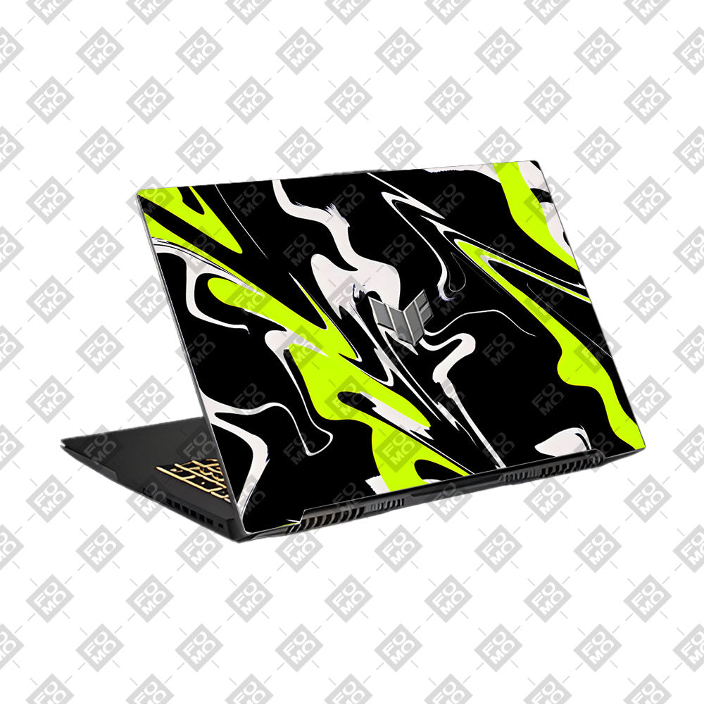Neon Green and Black Patterns Asus TUF Gaming F17 FX707Z Laptop Skin