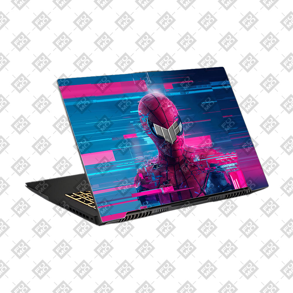 Glitch Spider Neon Web Asus TUF Gaming F17 FX707Z Laptop Skin