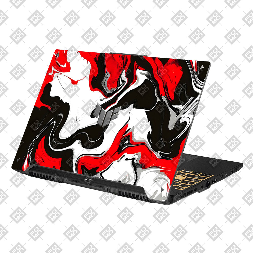 Red and White Marble Asus Gaming V16 V3607 Laptop Skin