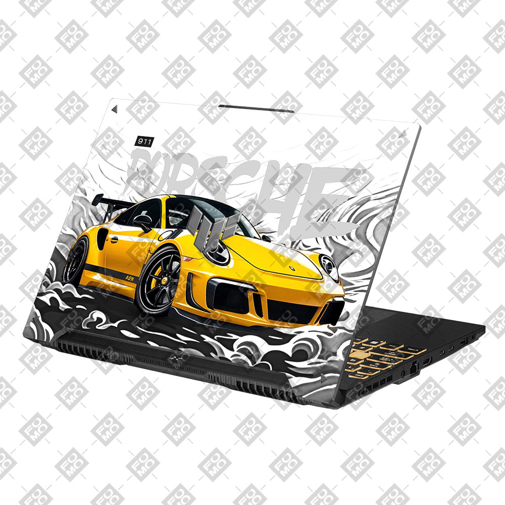Porsche 911 Yellow Blaze Asus TUF Gaming F16 and TUF Gaming A16 Laptop Skin