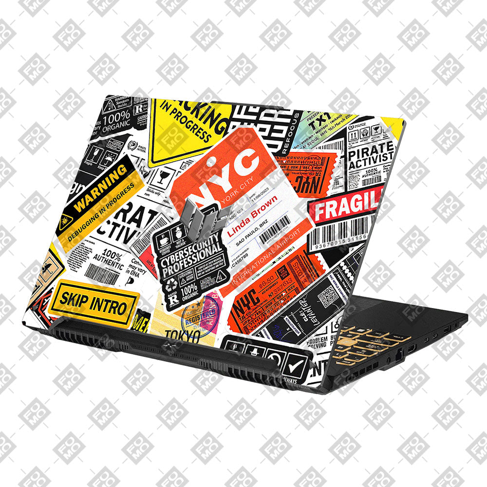 Tech Aesthetic Sticker Collage Asus TUF Gaming F16 and TUF Gaming A16 Laptop Skin