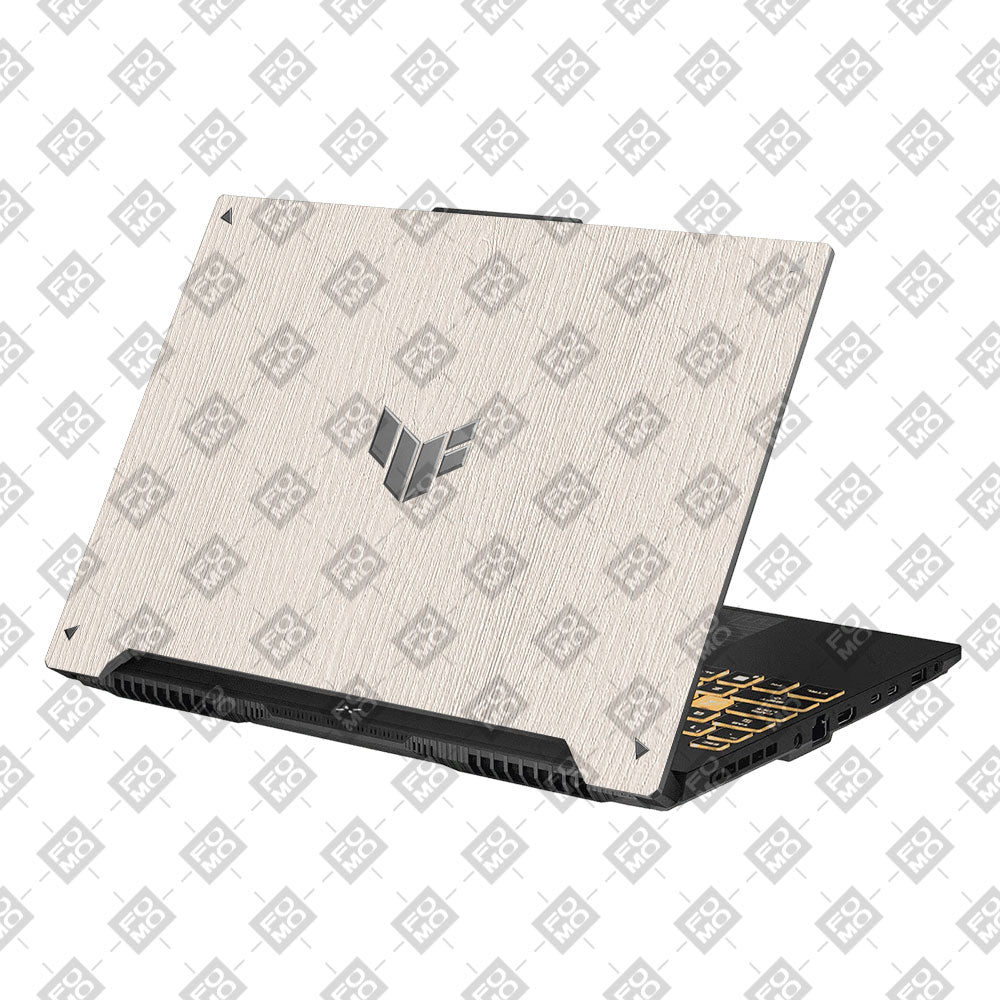 Textured White Wood Asus Gaming V16 V3607 Laptop Skin