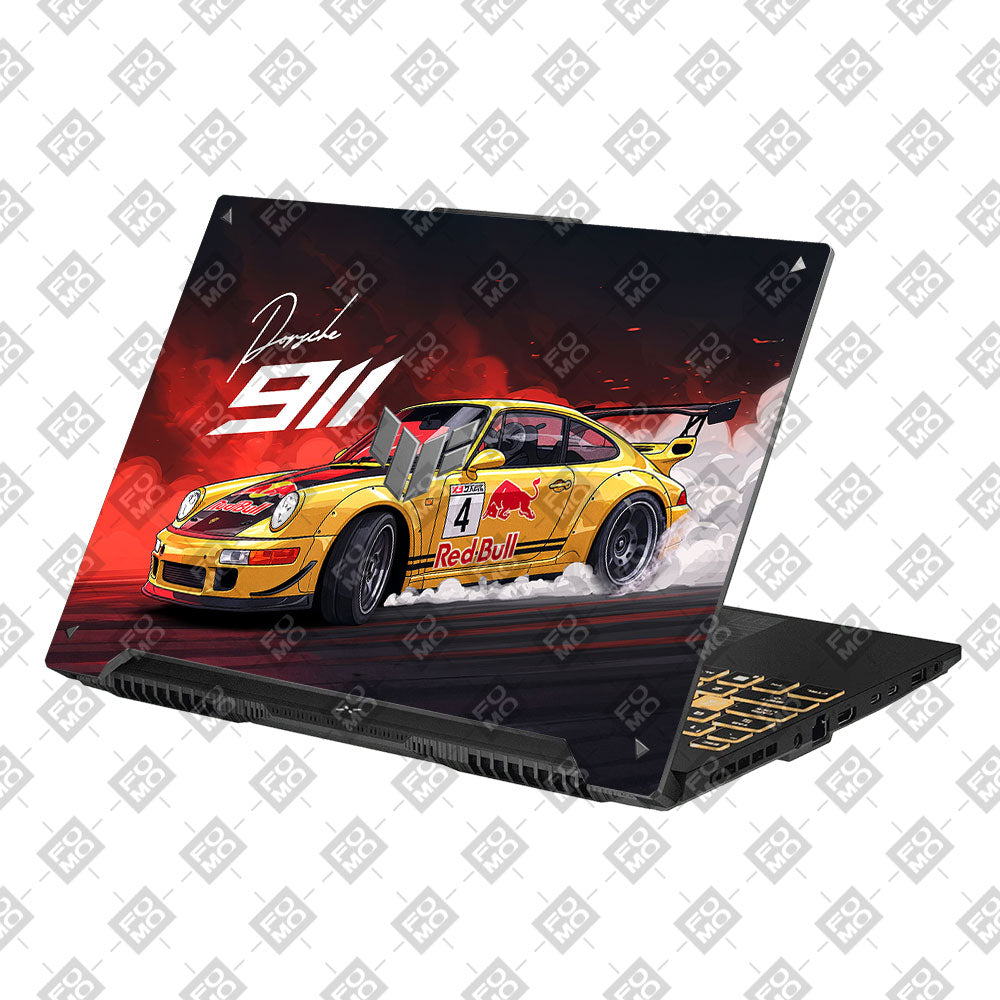 Porsche 911 Red Bull Classic Racer Asus TUF Gaming F16 and TUF Gaming A16 Laptop Skin