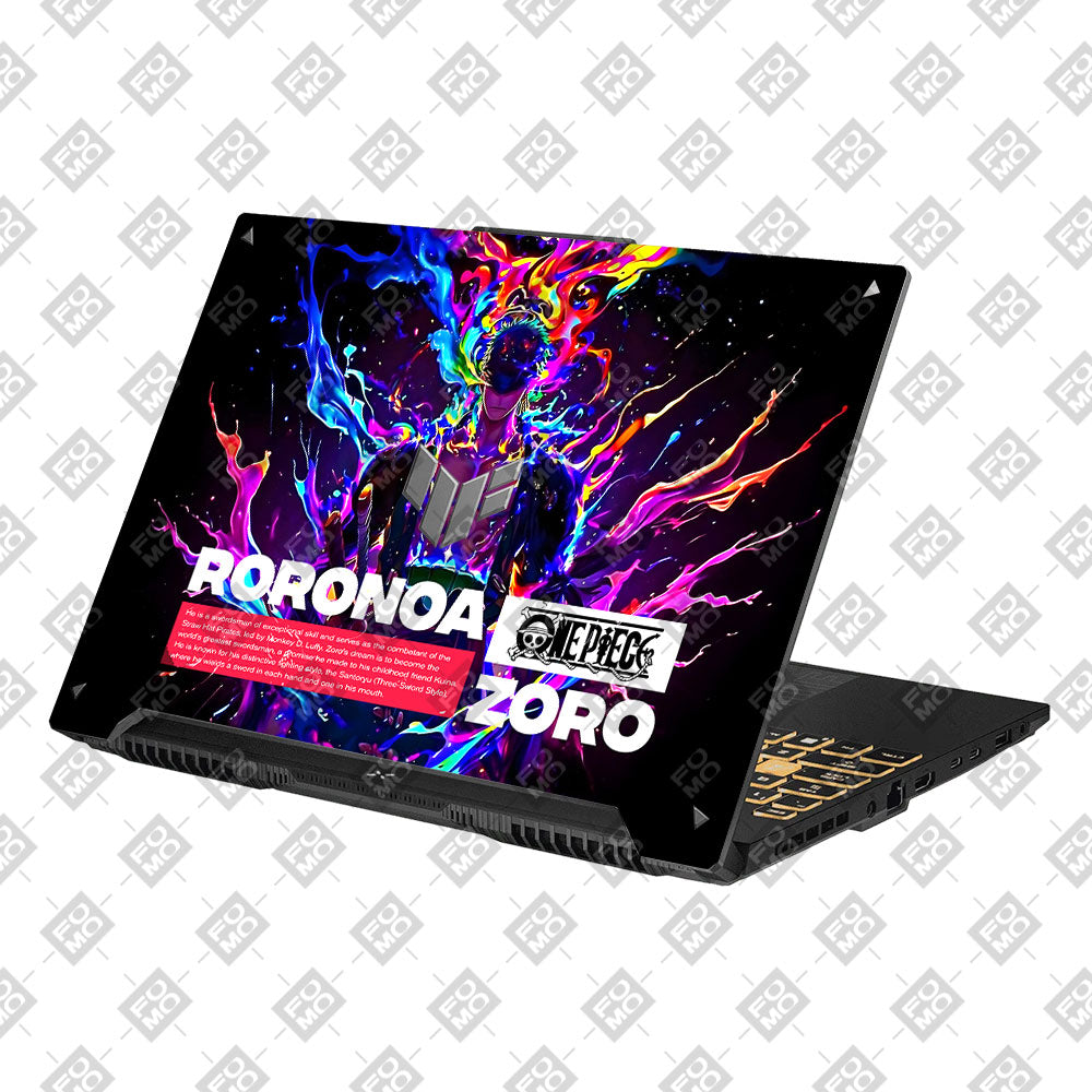 Zoro with Neon Flames Asus Gaming V16 V3607 Laptop Skin