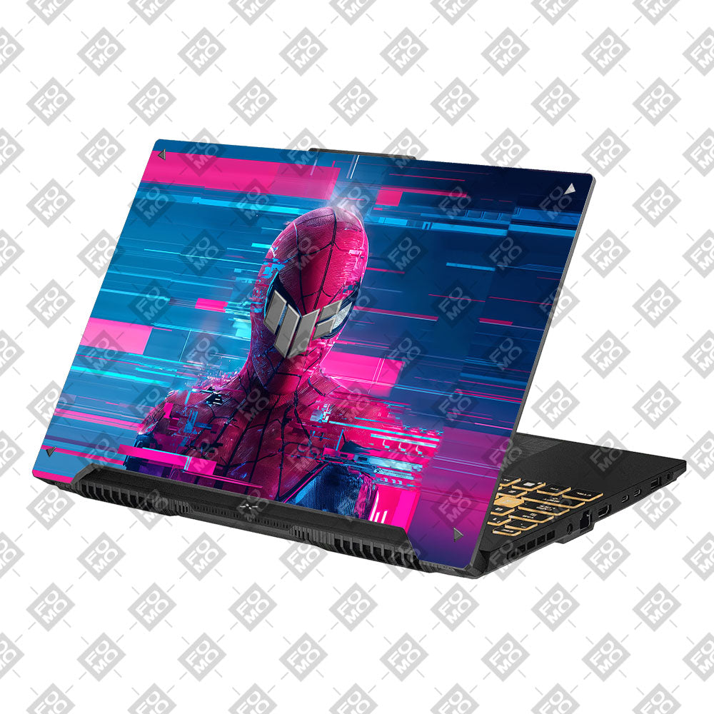 Glitch Spider Neon Web Asus Gaming V16 V3607 Laptop Skin
