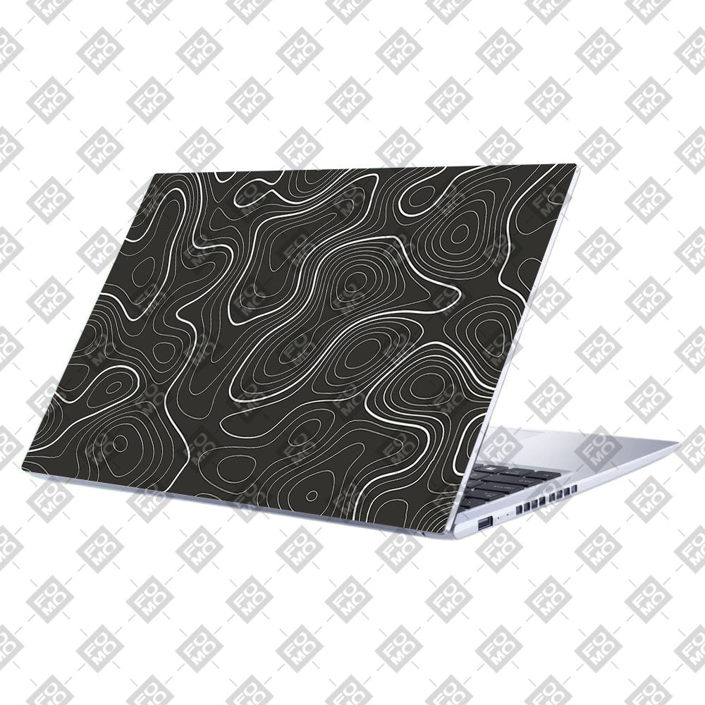 Grayscale Topographic Lines Asus Vivobook 15 X1502VA Laptop Skin