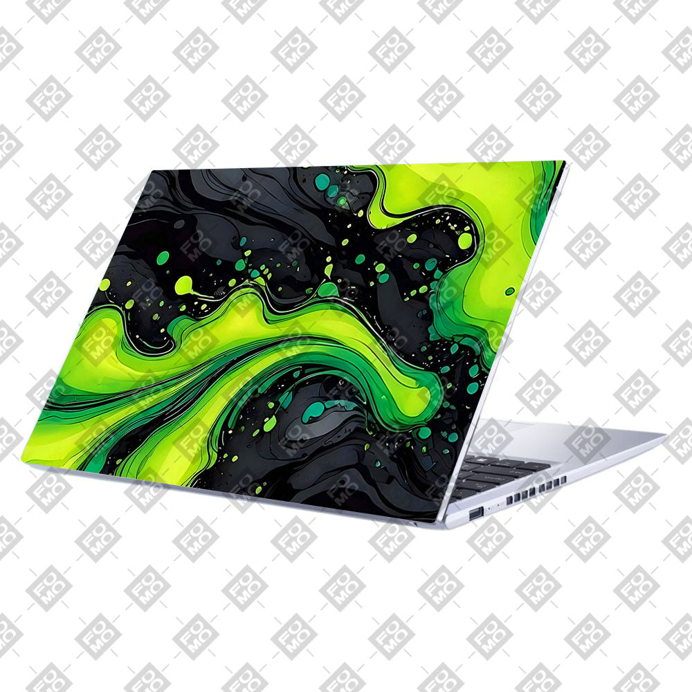 Neon Green Paint Swirls Asus Vivobook 15 X1502VA Laptop Skin