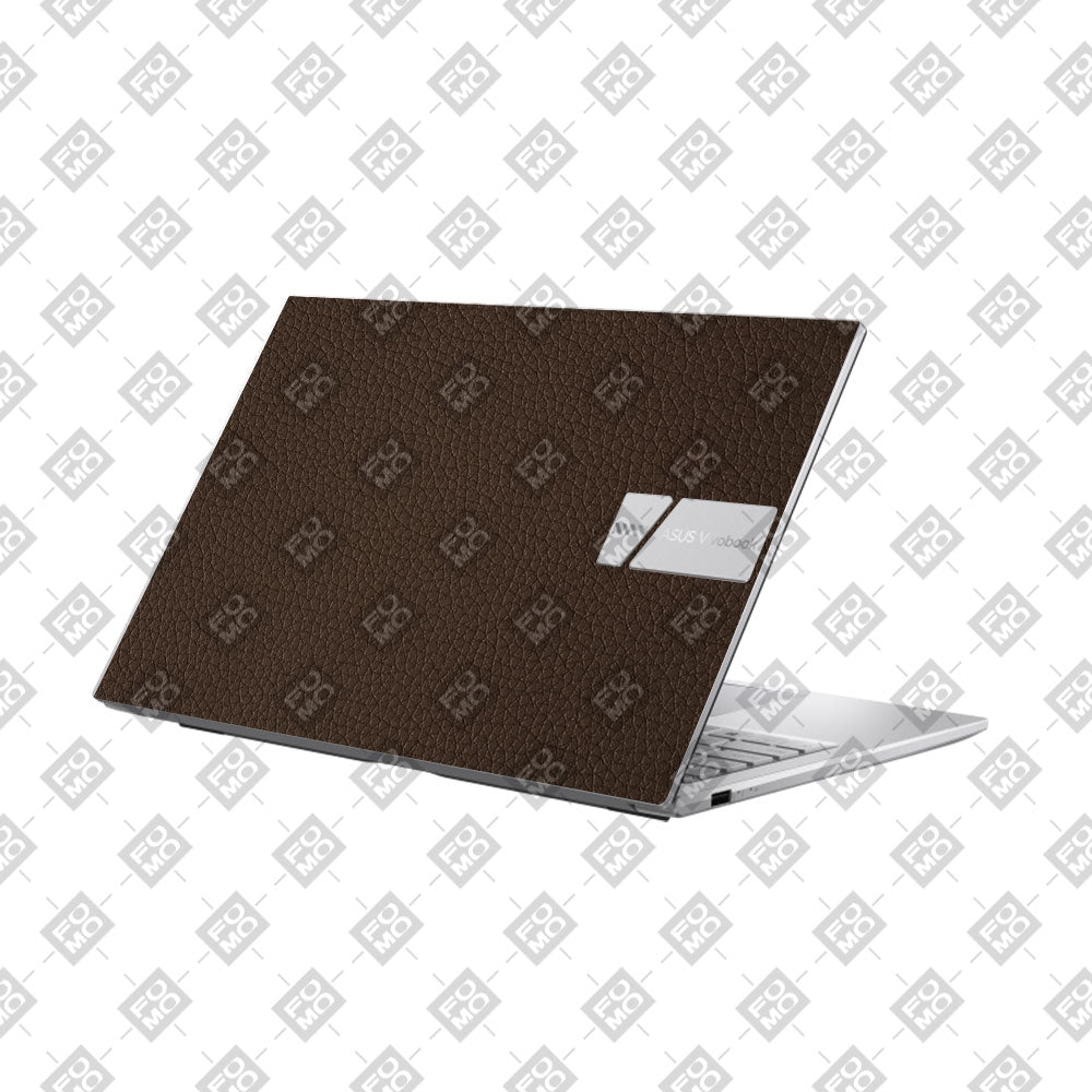 Textured Brown Leather Asus VivoBook 15 X1504VA Laptop Skin