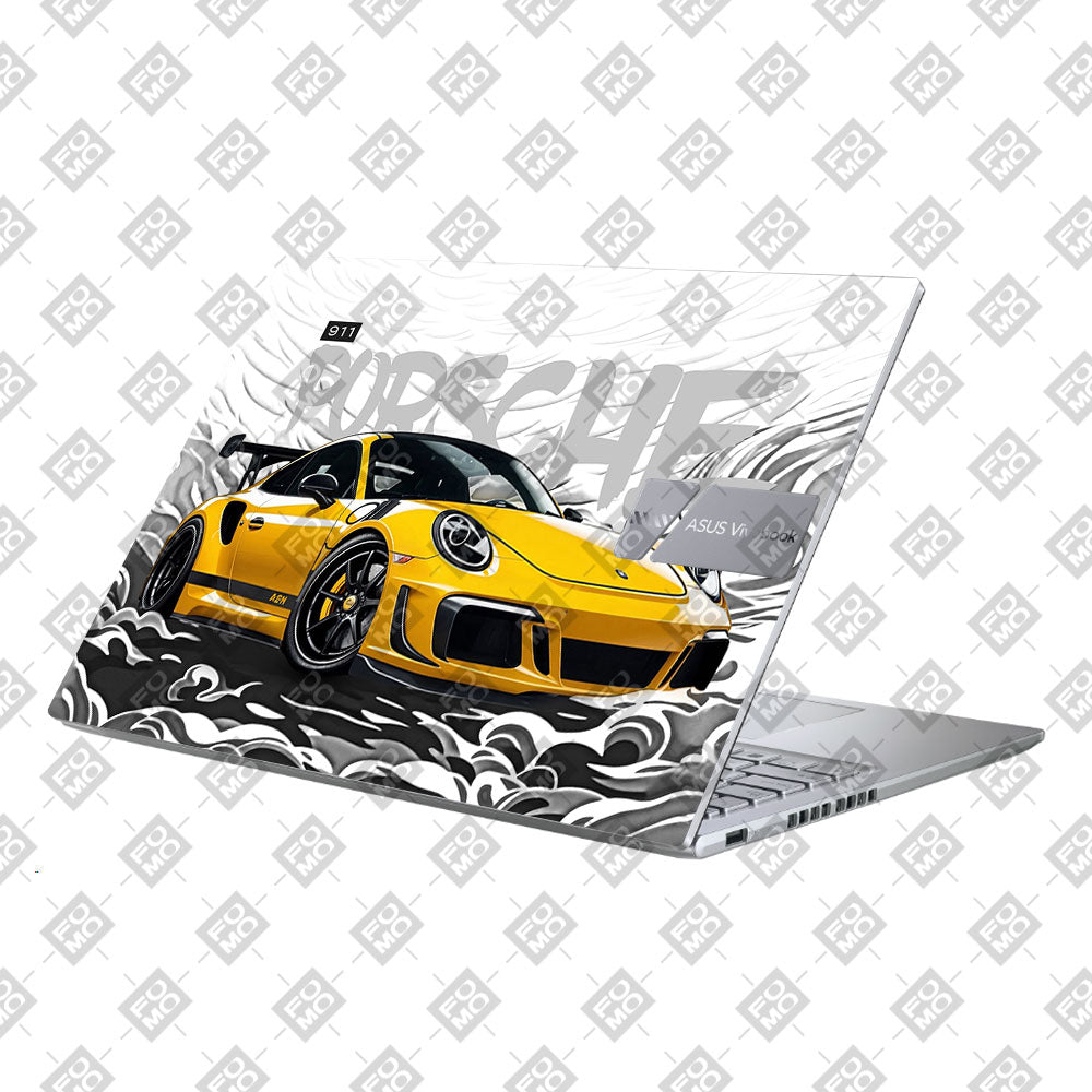 Porsche 911 Yellow Blaze Asus Vivobook 16 X1605V Laptop Skin