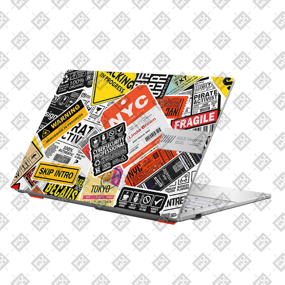 Tech Aesthetic Sticker Collage Asus Vivobook Go 15 E1504G Laptop Skin