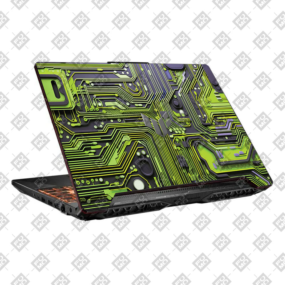 Lime Green Circuit Design Asus TUF F15 FX506 and A15 FA506 Laptop Skin