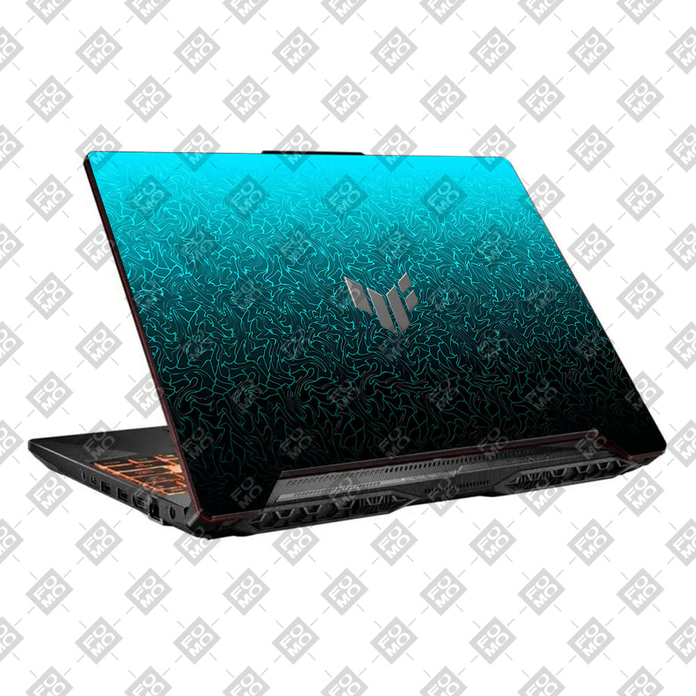 Cyan Blue to Black Gradient Asus TUF F15 FX506 & A15 FA506 Laptop Skin