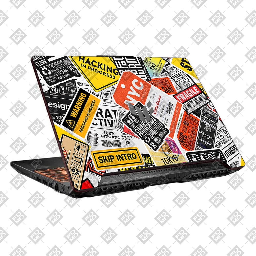 Tech Aesthetic Sticker Collage Asus TUF F15 FX506 & A15 FA506 Laptop Skin