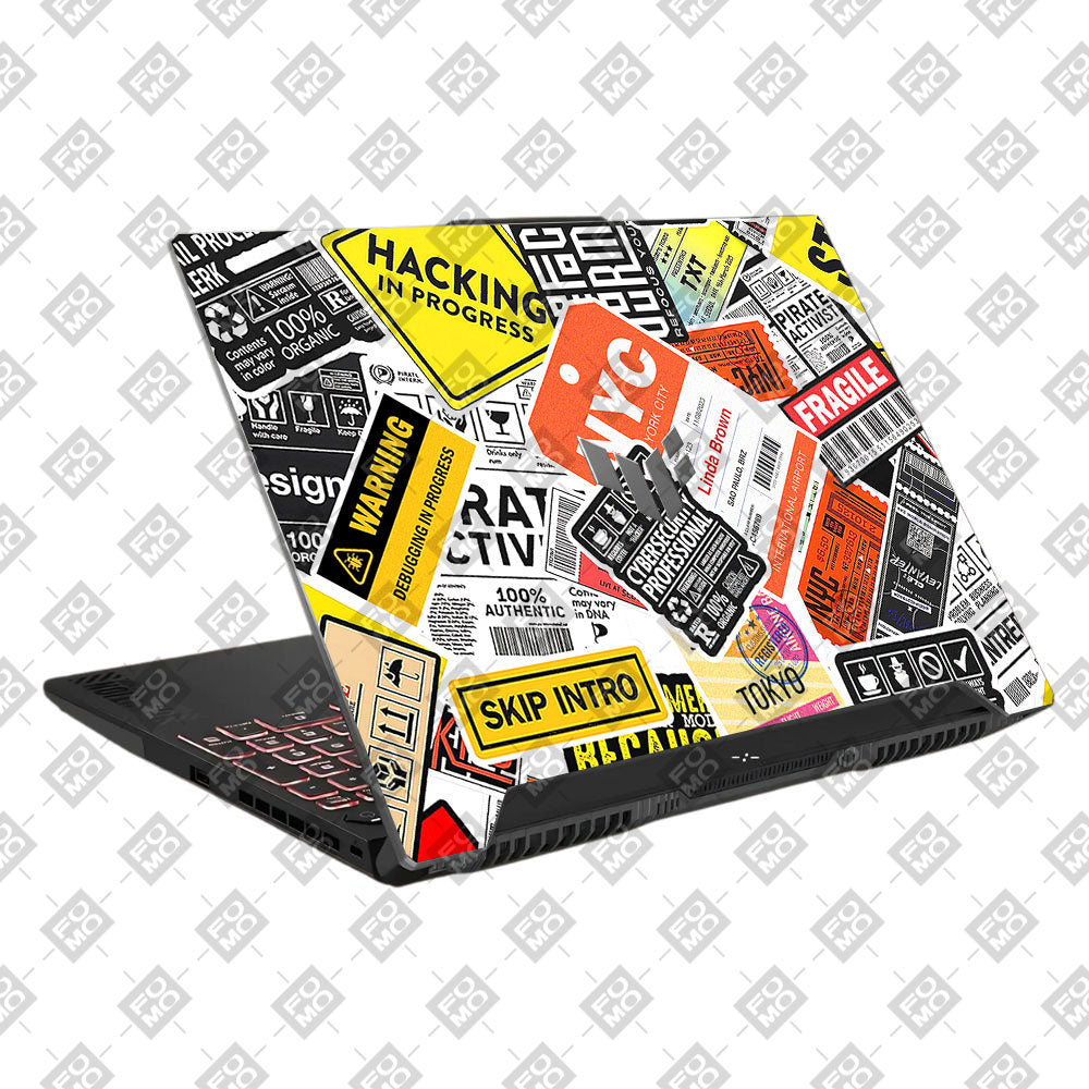 Tech Aesthetic Sticker Collage Asus TUF F15 FX507 & A15 FA507 Laptop Skin