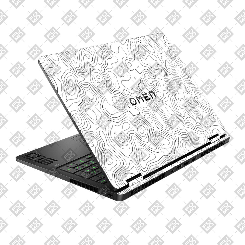 White Contour Design HP Omen Gaming 16 2025, 2026 Laptop Skin