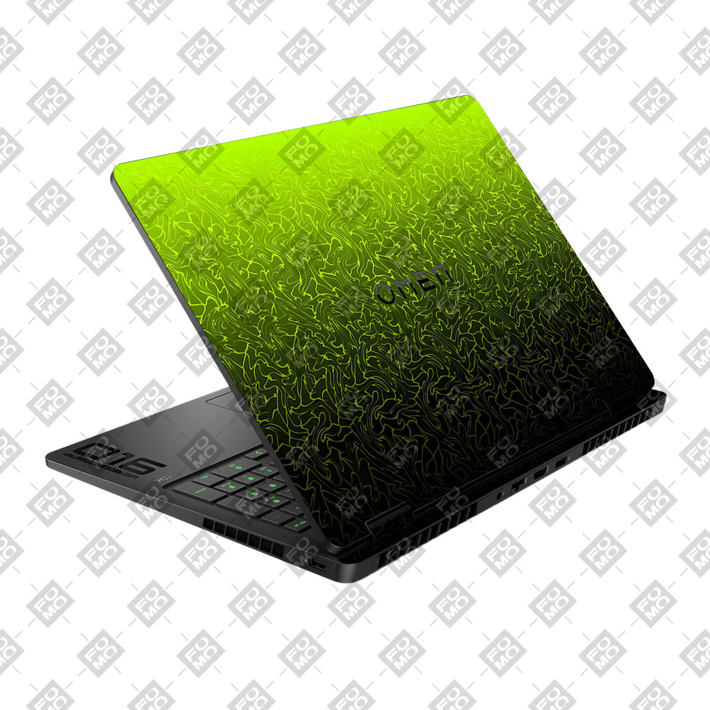 Lime Yellow to Black Gradient HP Omen Gaming 16 2025, 2026 Laptop Skin