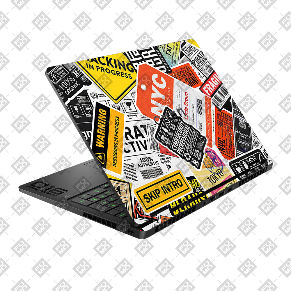 Tech Aesthetic Sticker Collage HP Omen Gaming 16 2025, 2026 Laptop Skin