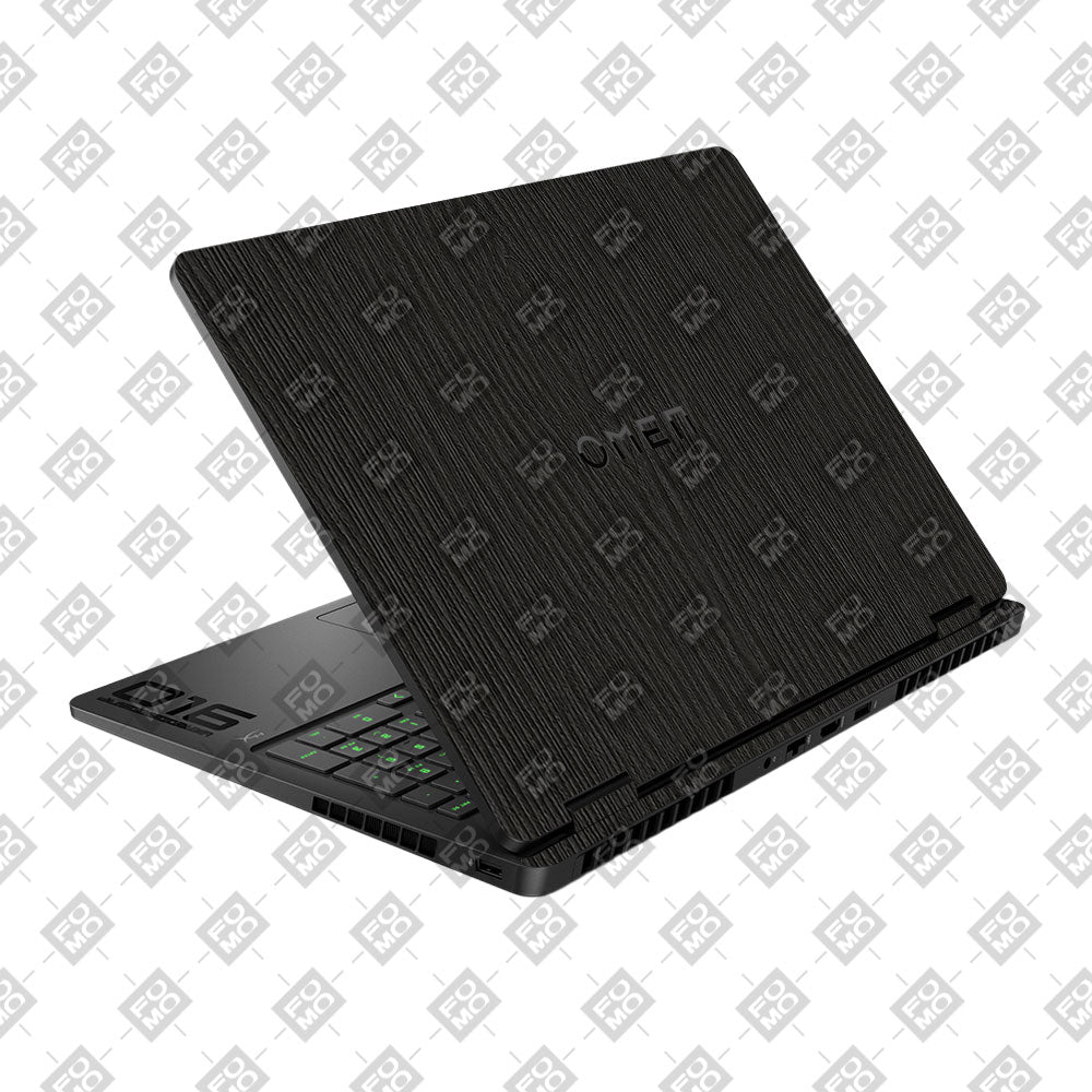 Textured Black Wood HP Omen Gaming 16 2025, 2026 Laptop Skin