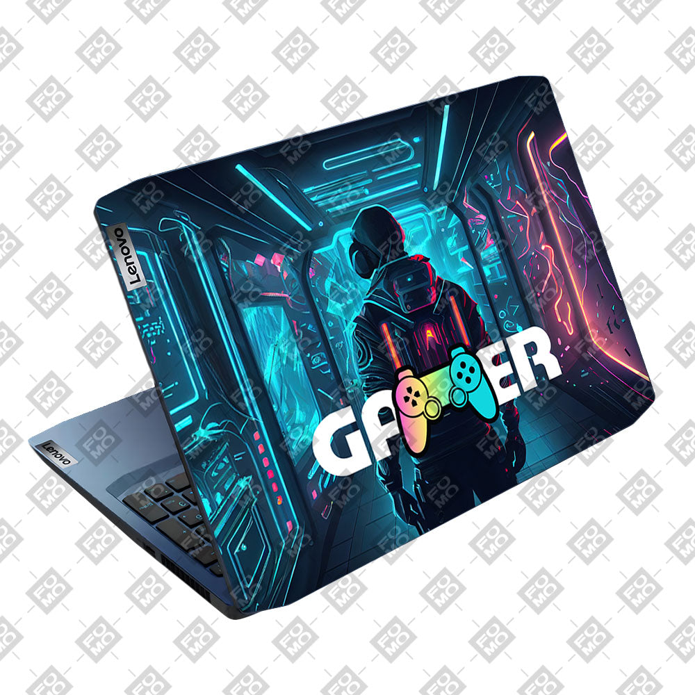Gamer in Glowing Background Gaming Lenovo Ideapad Gaming 3 15ARH05 and 15IMH05 Laptop Skin