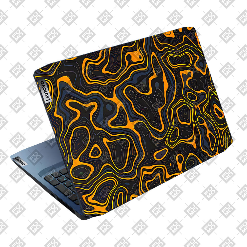Amber Topographic Waves Lenovo Ideapad Gaming 3 15ARH05 and 15IMH05 Laptop Skin
