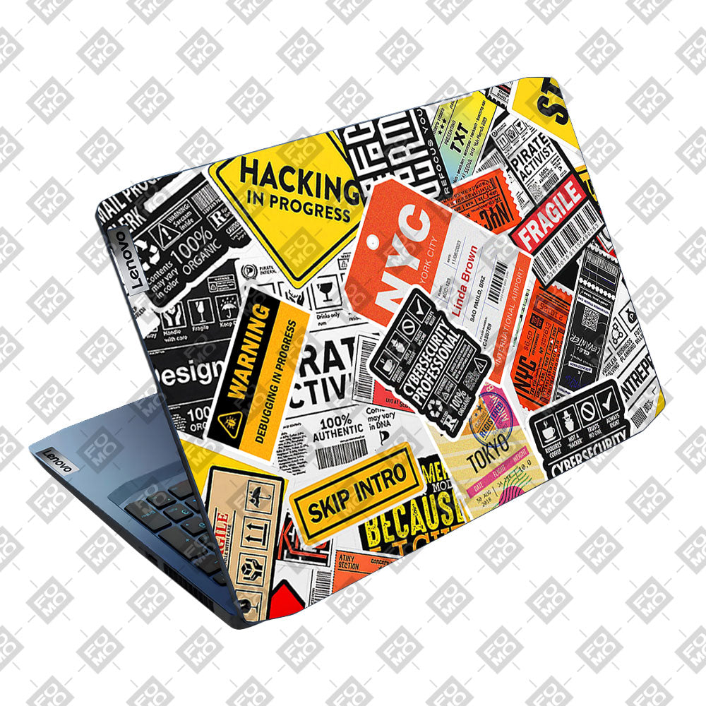 Tech Aesthetic Sticker Collage Lenovo Ideapad Gaming 3 15ARH05 and 15IMH05 Laptop Skin