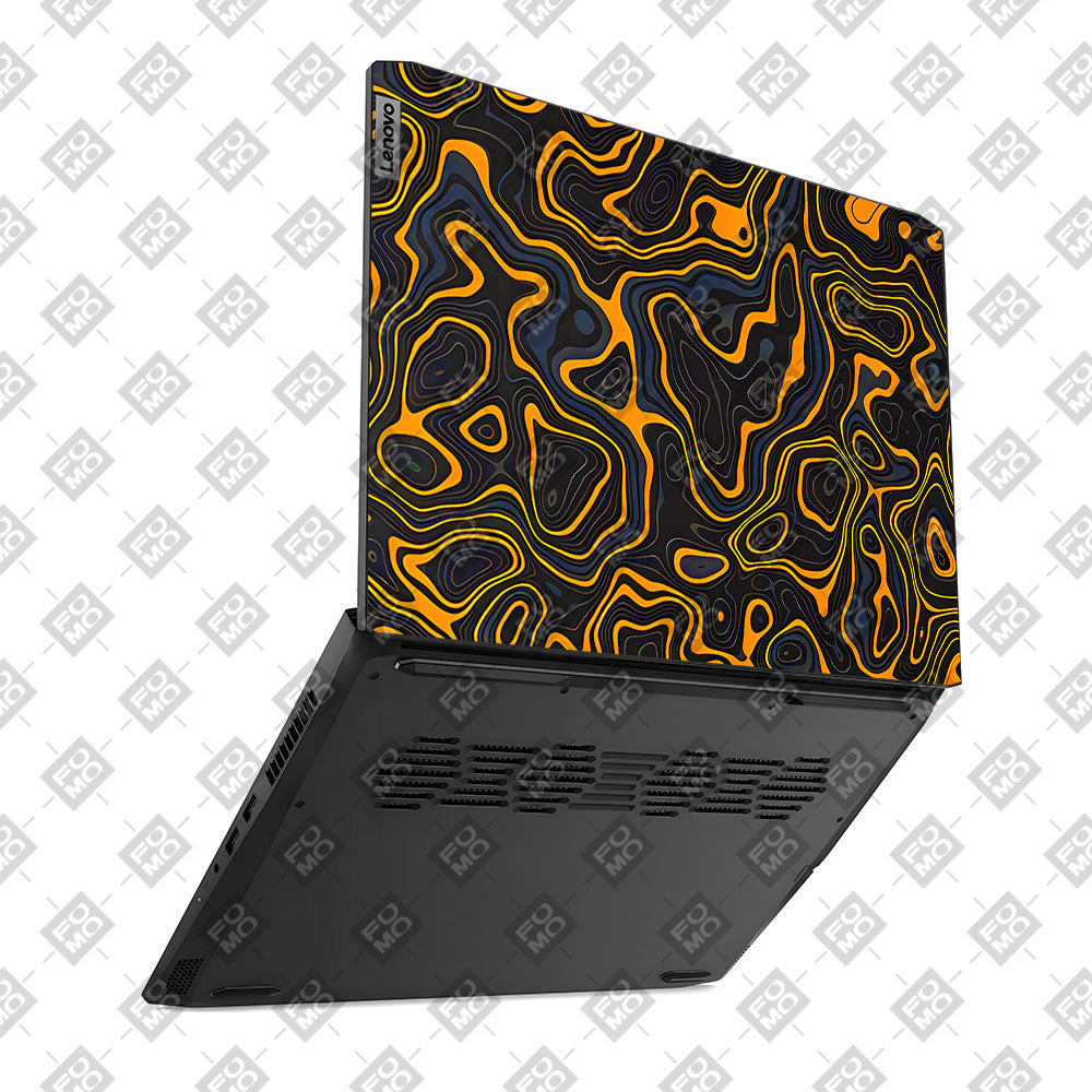 Amber Topographic Waves Lenovo IdeaPad Gaming 3 15ACH6 and 15IHU6 Laptop Skin