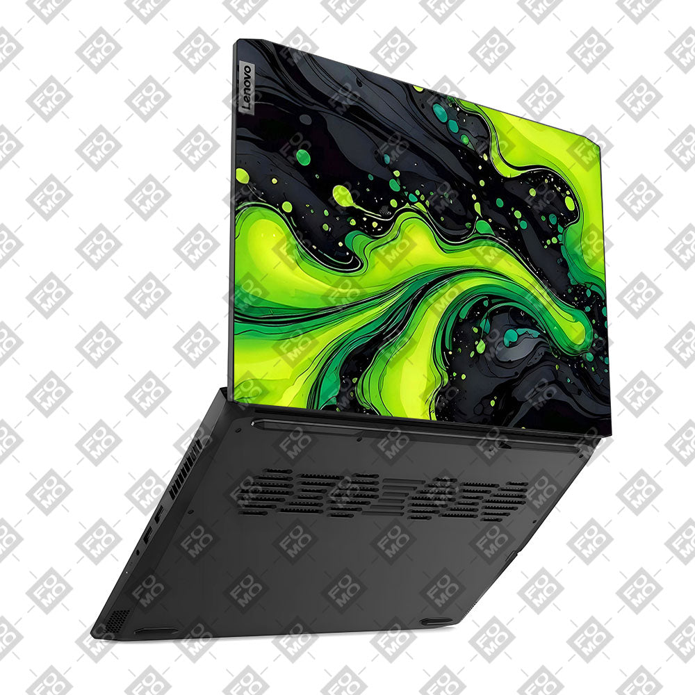 Neon Green Paint Swirls Lenovo IdeaPad Gaming 3 15ACH6 and 15IHU6 Laptop Skin