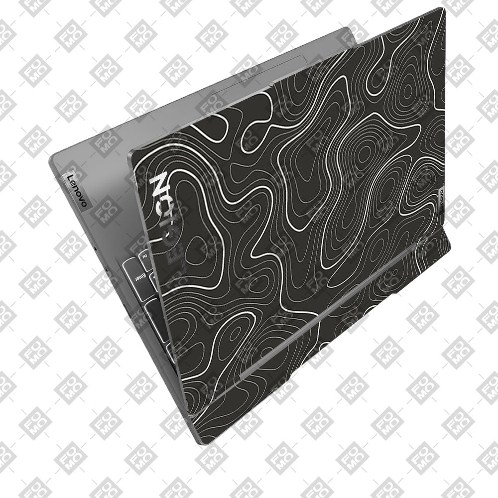 Grayscale Topographic Lines Lenovo Legion 5 15IRX9 Laptop Skin