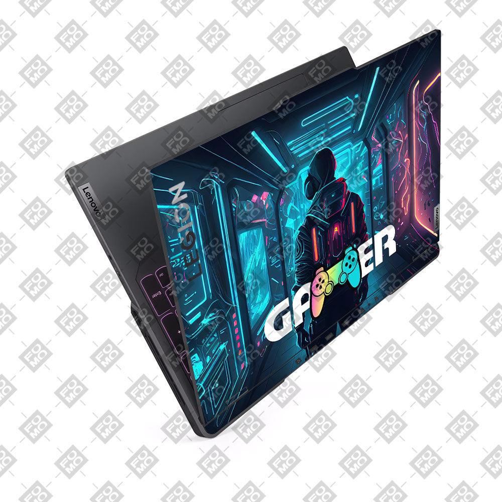 Gamer in Glowing Background Gaming Lenovo Legion 5 Pro 16IRX8 and 16IRX9 Laptop Skin