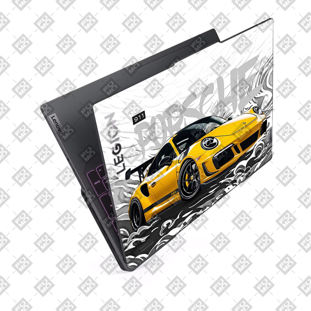 Porsche 911 Yellow Blaze Lenovo Legion 5 Pro 16IRX8 and 16IRX9 Laptop Skin