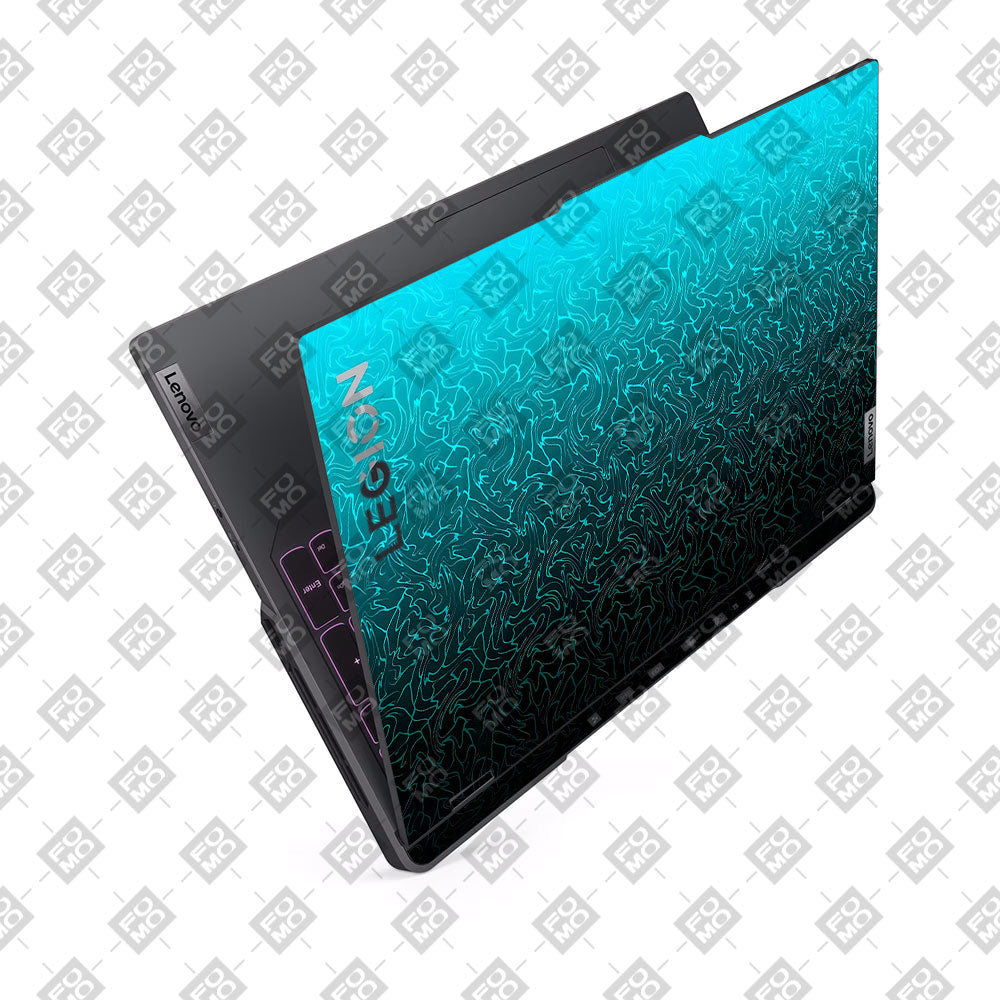 Cyan Blue to Black Lenovo Legion 5 Pro 16IRX8 and 16IRX9 Laptop Skin