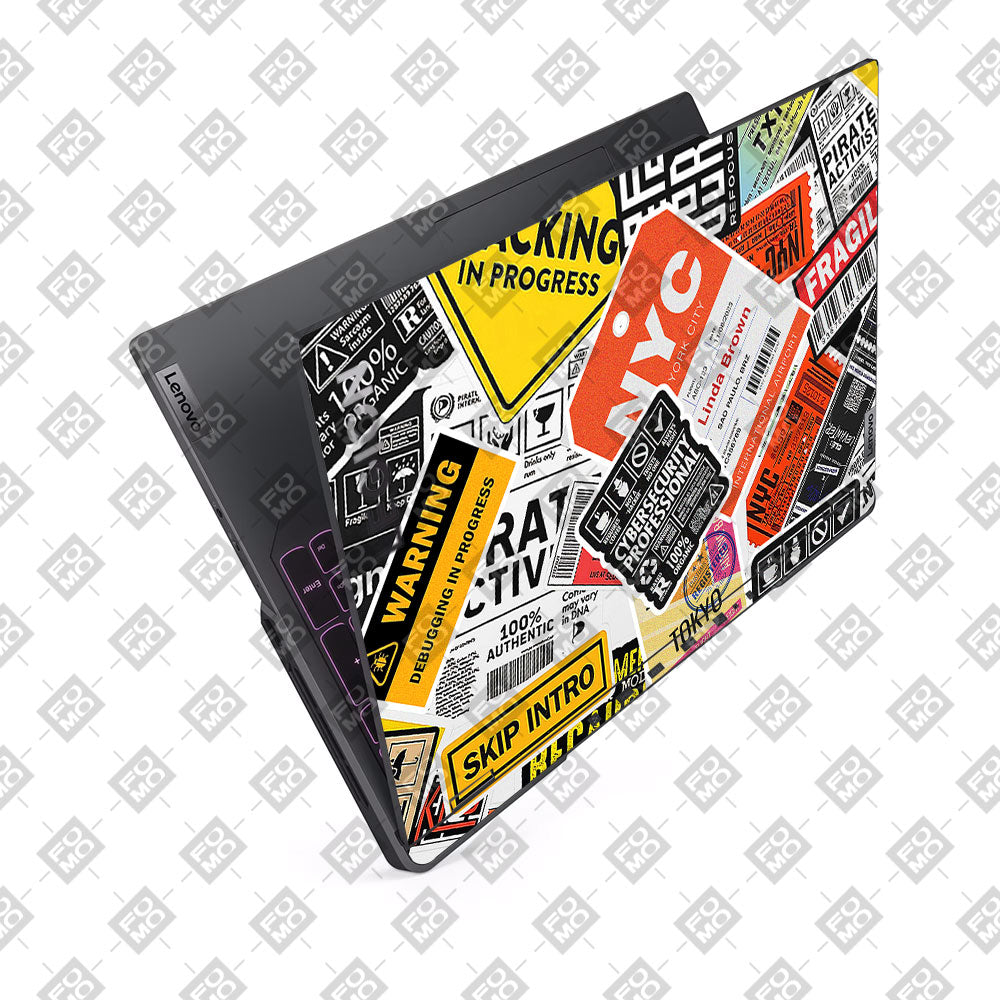 Tech Aesthetic Sticker Collage Lenovo Legion 5 Pro 16IRX8 and 16IRX9 Laptop Skin