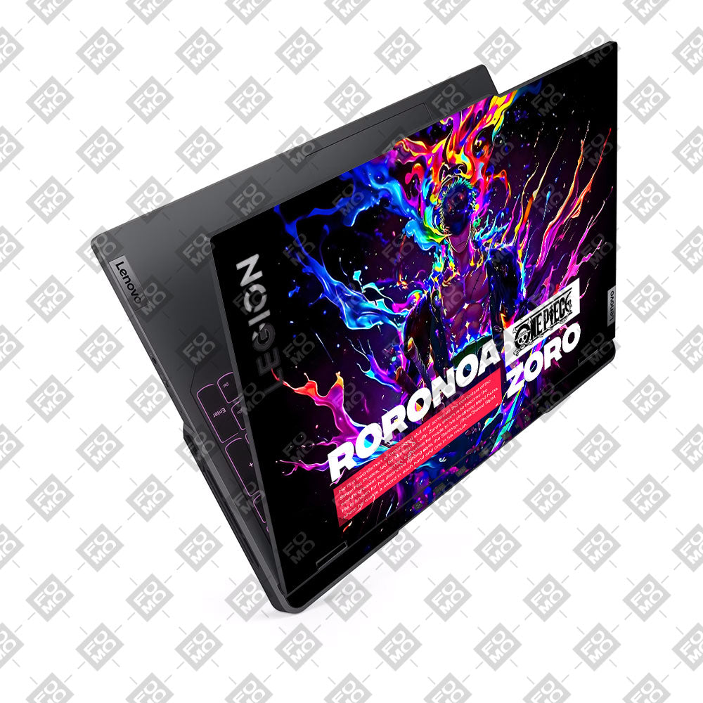 Zoro with Neon Flames Lenovo Legion 5 Pro 16IRX8 and 16IRX9 Laptop Skin