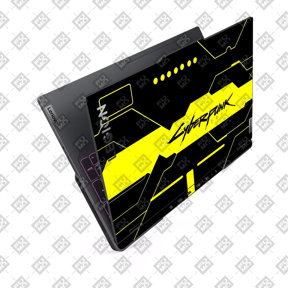 Cyberpunk Yellowline Grid Lenovo Legion 5 Pro 16IRX8 and 16IRX9 Laptop Skin