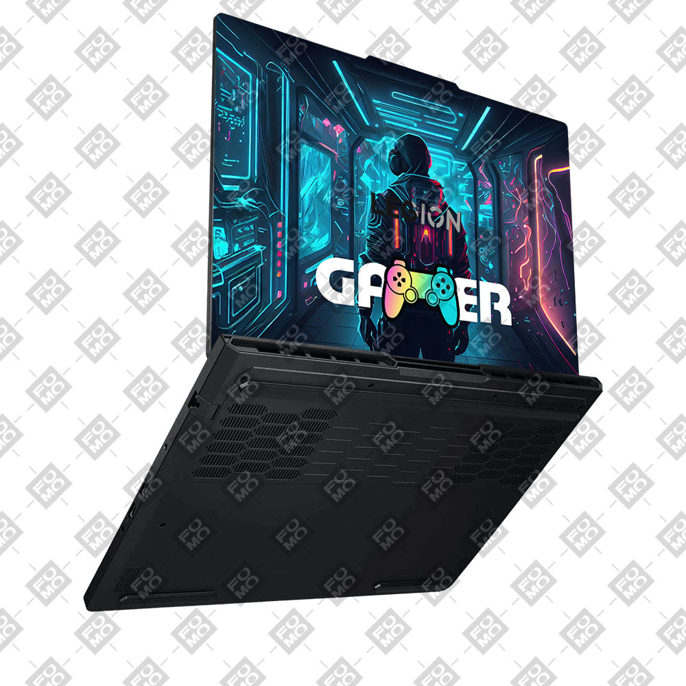 Gamer in Glowing Background Gaming Lenovo Legion Pro 5 16ADR10 Laptop Skin