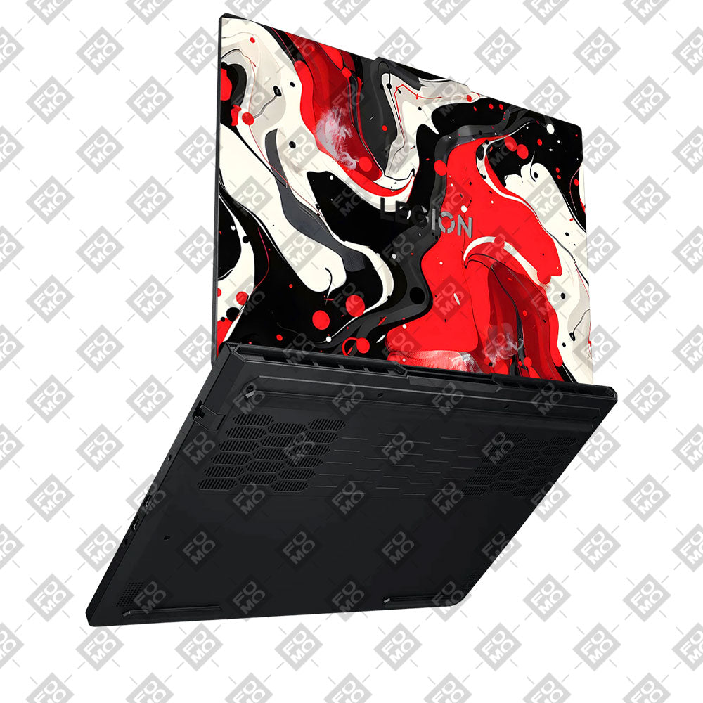 Red and White Paint Swirls Lenovo Legion Pro 5 16ADR10 Laptop Skin