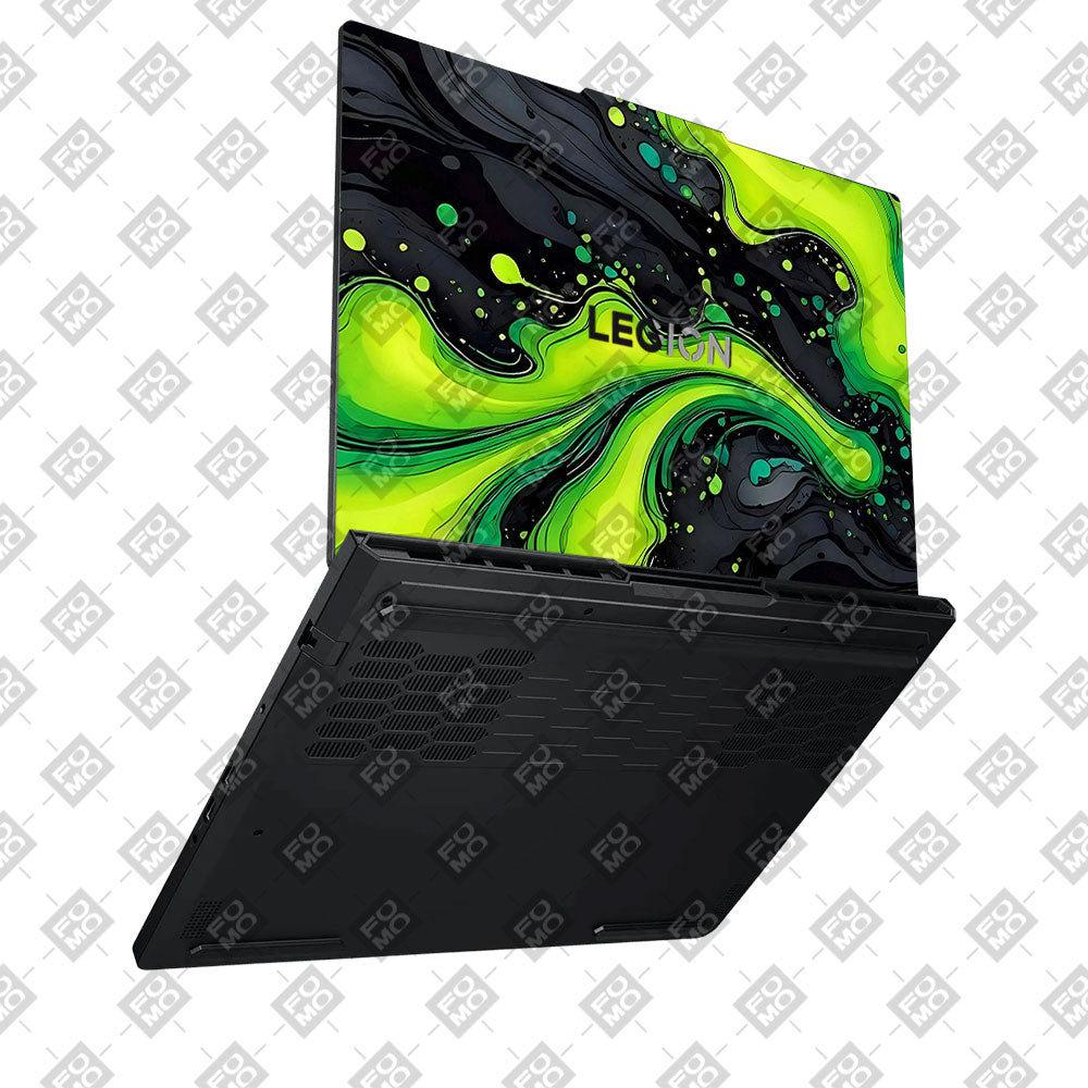 Neon Green Paint Swirls Lenovo Legion Pro 5 16ADR10 Laptop Skin