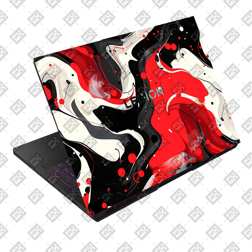 Red and White Paint Swirls Lenovo Legion Pro 5 16AFR10 Laptop Skin