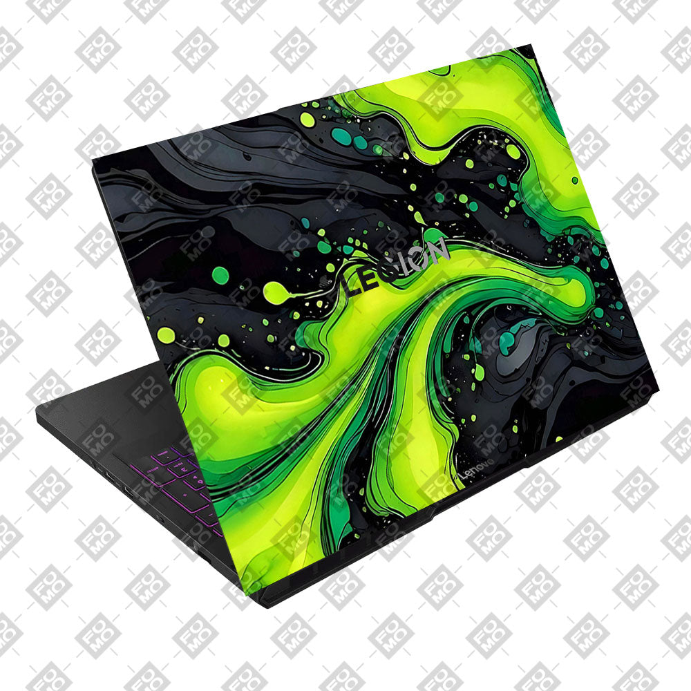 Neon Green Paint Swirls Lenovo Legion Pro 5 16AFR10 Laptop Skin