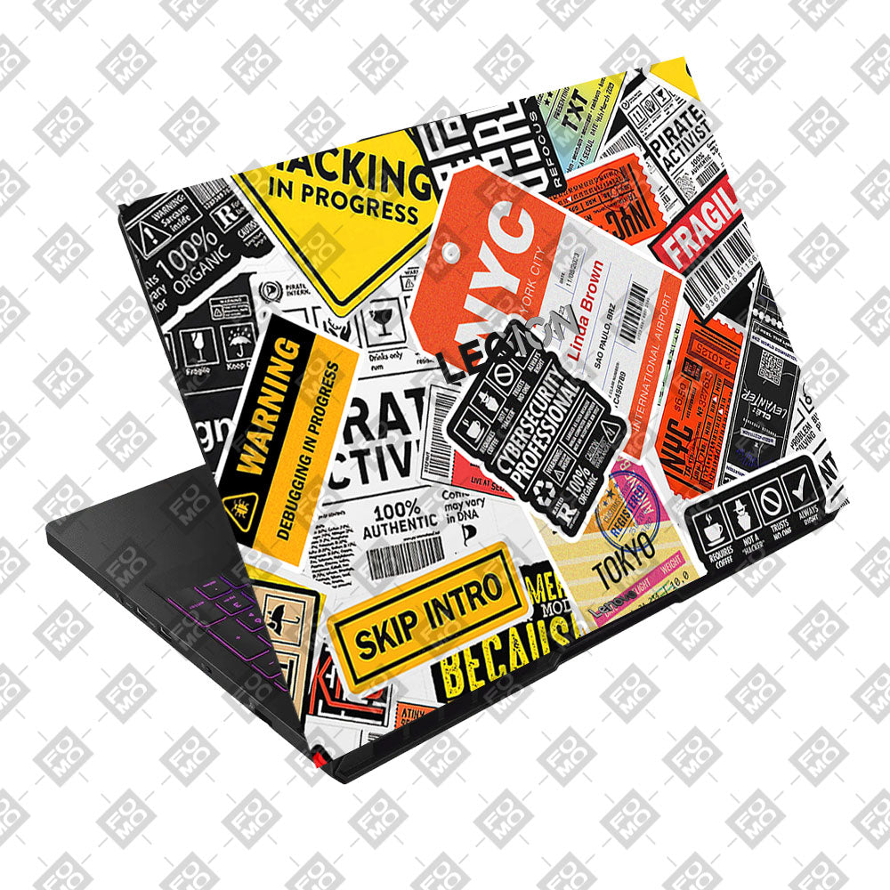 Tech Aesthetic Sticker Collage Lenovo Legion Pro 5 16AFR10 Laptop Skin