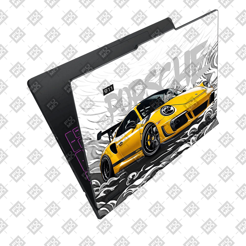 Porsche 911 Yellow Blaze Lenovo Legion Pro 5 16IAX10 Laptop Skin