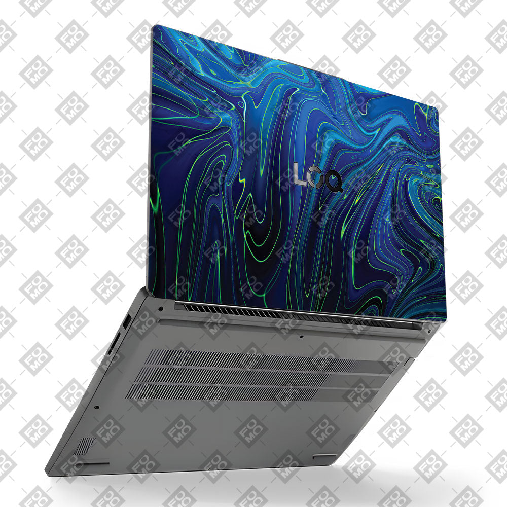 Cobalt Liquid Design Lenovo LOQ Essential 15IAX9E Laptop Skin