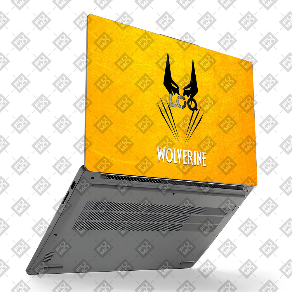 Wolverine with Yellow Background Lenovo LOQ Essential 15IAX9E Laptop Skin